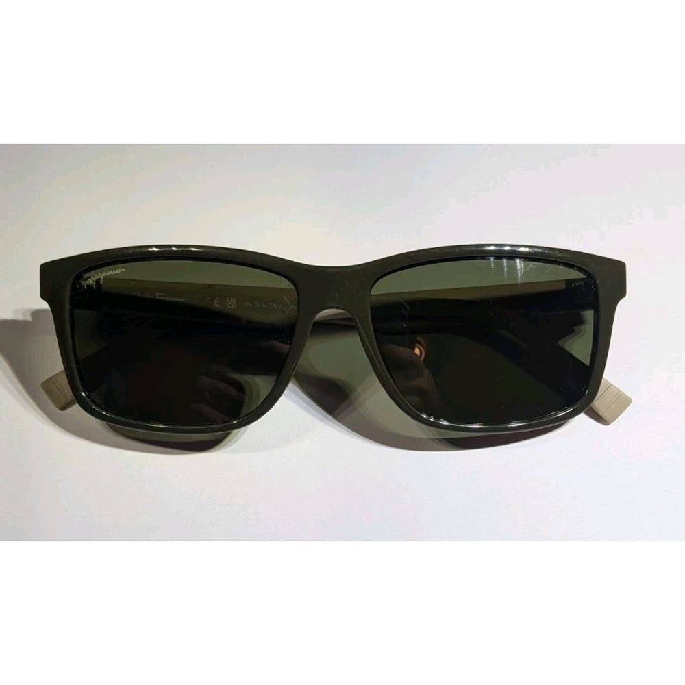 Ferragamo Men's Sf938s 57Mm Sunglasses Men's Used Dark Green Tan